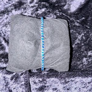 Silver Stretch Bracelet with Royal Blue Stones NWOT